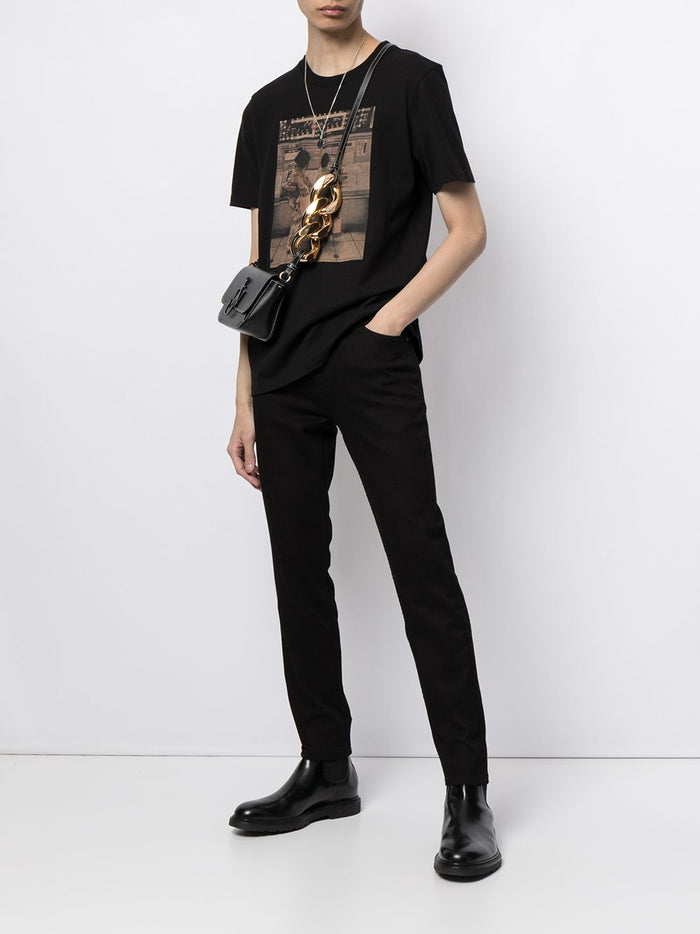 HUGO Photograph print T-shirt Black - MAISONDEFASHION.COM