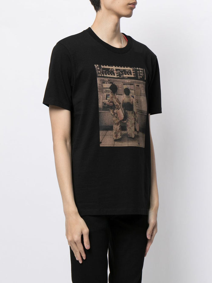 HUGO Photograph print T-shirt Black - MAISONDEFASHION.COM