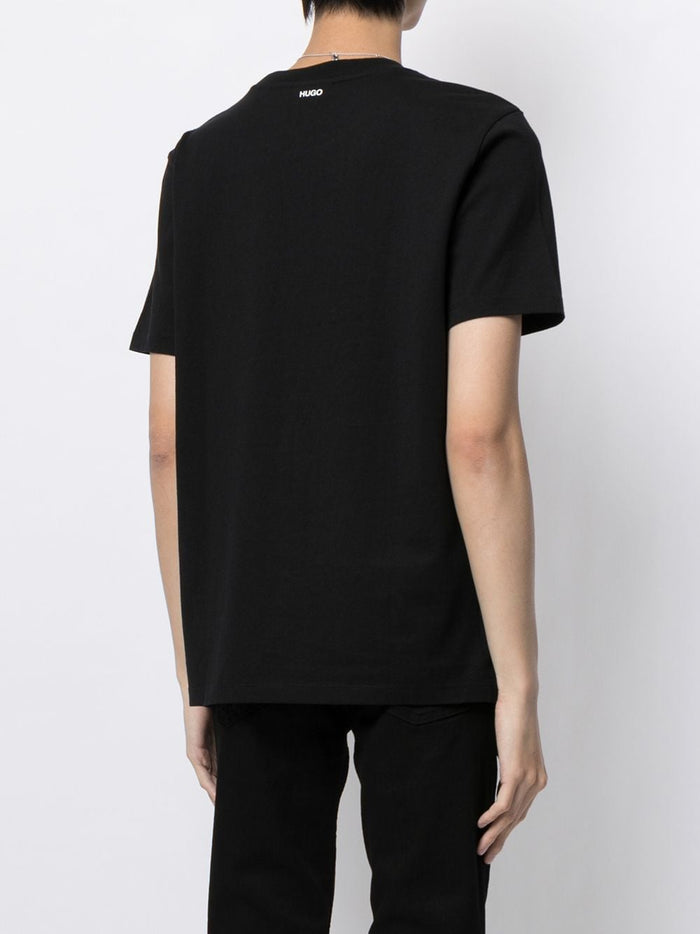 HUGO Photograph print T-shirt Black - MAISONDEFASHION.COM
