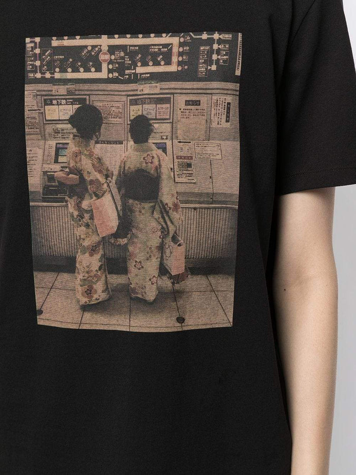 HUGO Photograph print T-shirt Black - MAISONDEFASHION.COM