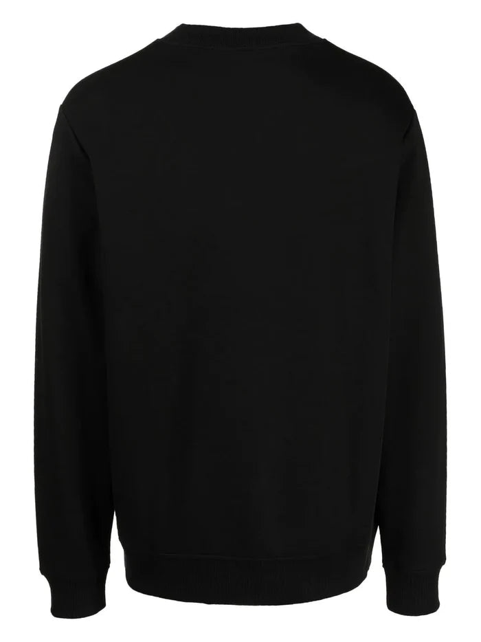 HUGO Relaxed-Fit Cotton Blend Sweatshirt With Chain Collar Black - MAISONDEFASHION.COM