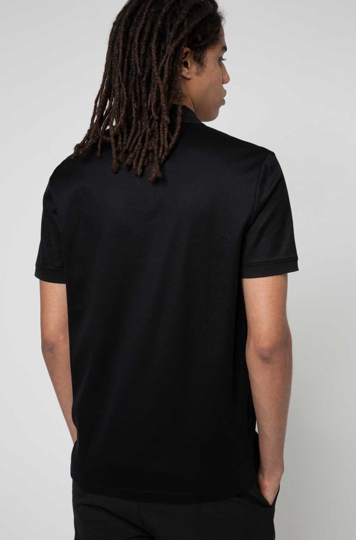 HUGO Reverse Logo Pocket Polo Shirt Black - MAISONDEFASHION.COM