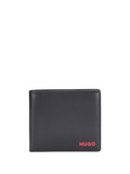 HUGO Subway Leather Bi-fold Wallet Black - MAISONDEFASHION.COM
