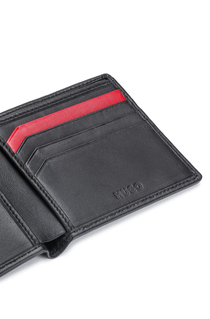 HUGO Subway Leather Bi-fold Wallet Black - MAISONDEFASHION.COM