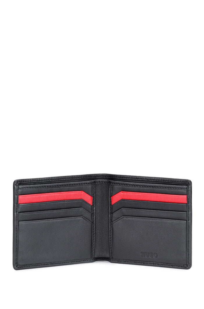 HUGO Subway Leather Bi-fold Wallet Black - MAISONDEFASHION.COM