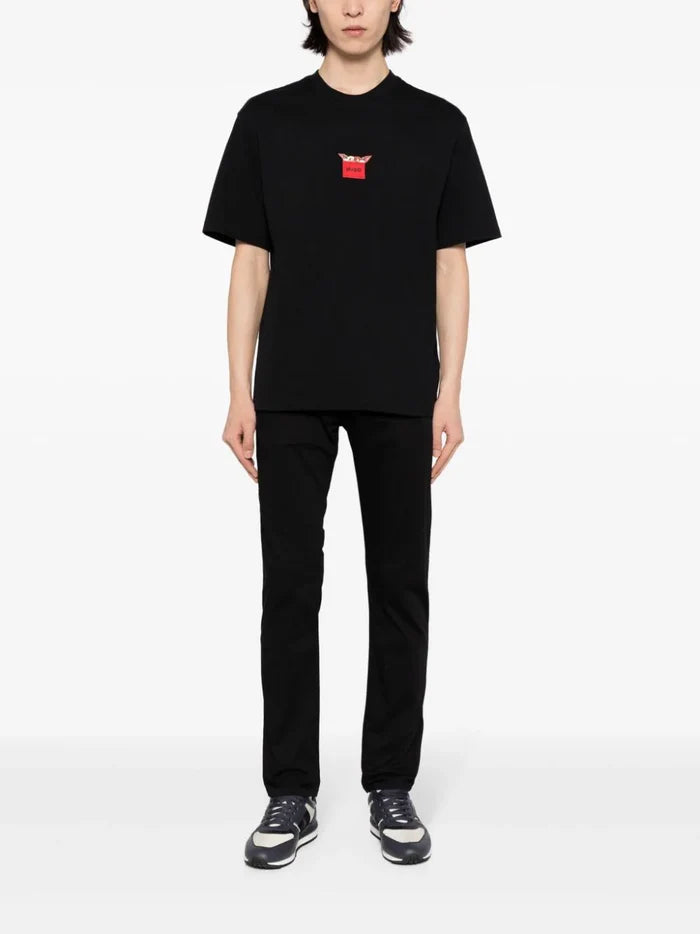 HUGO UNISEX  X Gremlins Graphic Print Logo T-Shirt Black - MAISONDEFASHION.COM