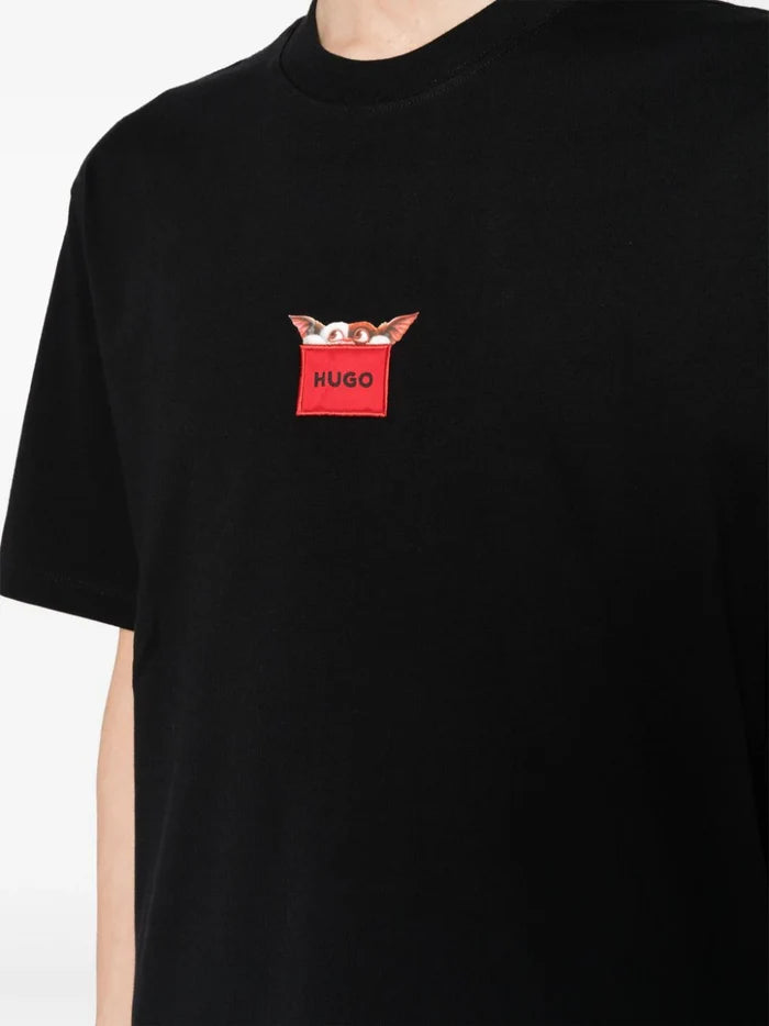 HUGO UNISEX  X Gremlins Graphic Print Logo T-Shirt Black - MAISONDEFASHION.COM