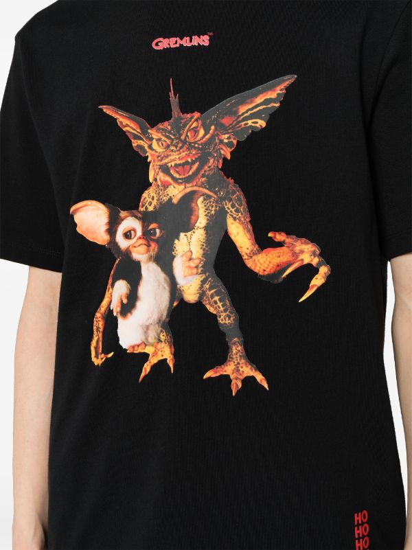 HUGO x GREMLINS UNISEX Relaxed-Fit T-Shirt Black - MAISONDEFASHION.COM