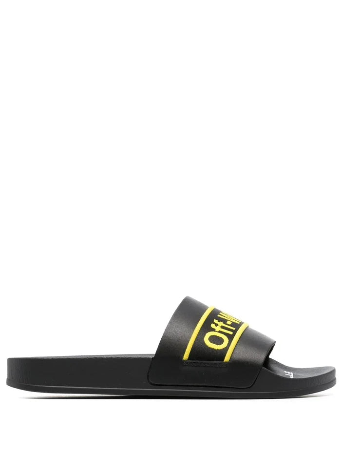 OFF-WHITE Industrial Belt Slider Black/Yellow - MAISONDEFASHION.COM