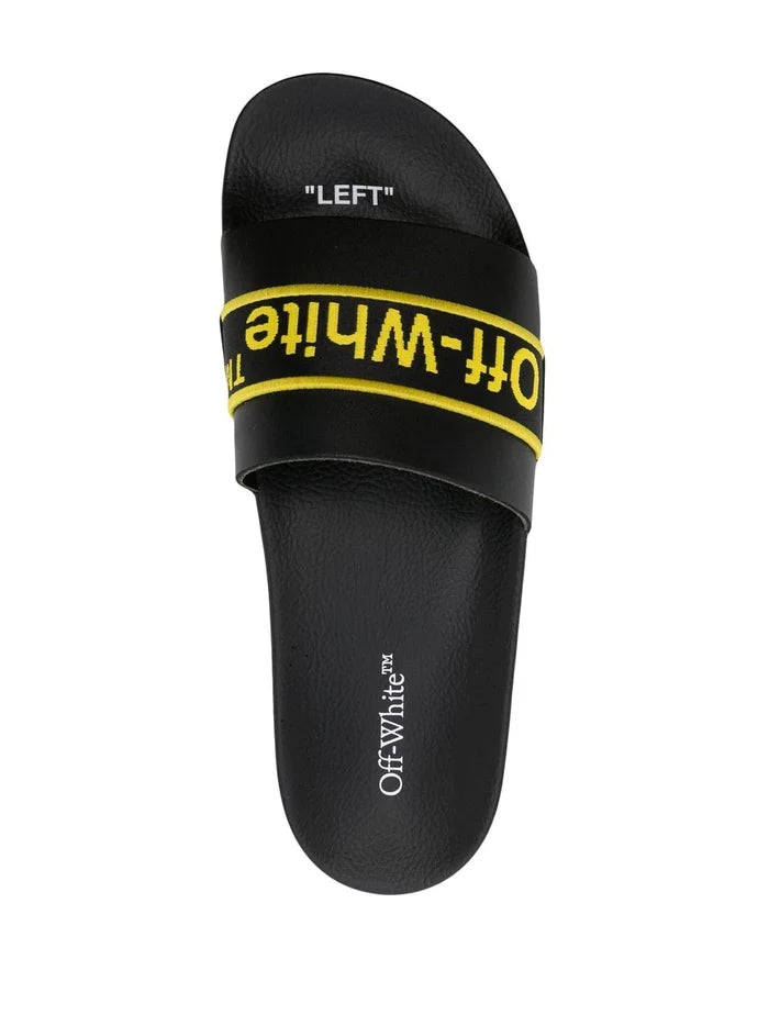 OFF-WHITE Industrial Belt Slider Black/Yellow - MAISONDEFASHION.COM