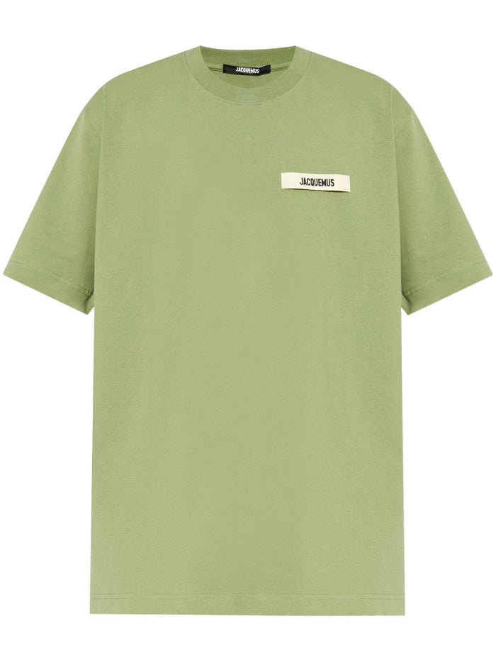 JACQUEMUS Le T-Shirt Gros Grain Cotton Pale Green - MAISONDEFASHION.COM
