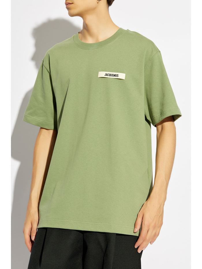 JACQUEMUS Le T-Shirt Gros Grain Cotton Pale Green - MAISONDEFASHION.COM