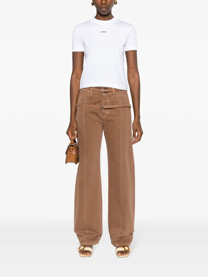 JACQUEMUS WOMEN Le T-Shirt Gros Grain White - MAISONDEFASHION.COM