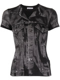 JEAN PAUL GAULTIER UNISEX Trompe L'oeil Jersey T-Shirt Black/Grey - MAISONDEFASHION.COM