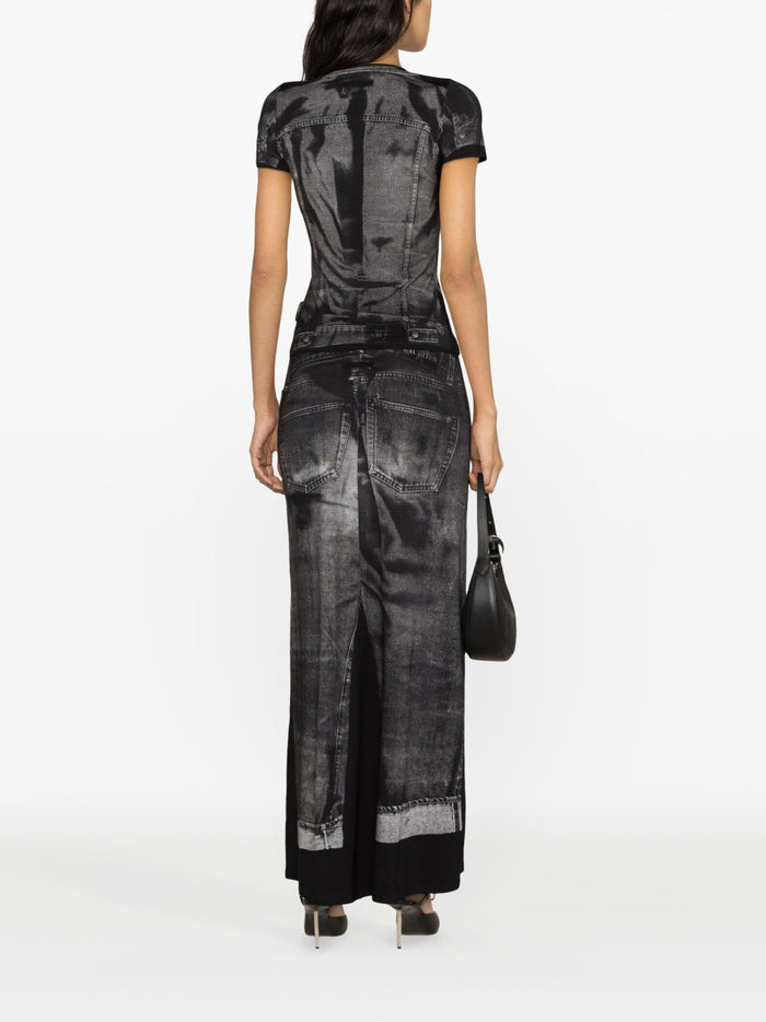 JEAN PAUL GAULTIER UNISEX Trompe L'oeil Jersey T-Shirt Black/Grey - MAISONDEFASHION.COM