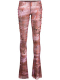 JEAN PAUL GAULTIER WOMEN Flare Leggings Low Waist Printed Leggings Brown - MAISONDEFASHION.COM