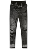 JEAN PAUL GAULTIER WOMEN JPG Flag Label Detail Leggings Black/Grey - MAISONDEFASHION.COM