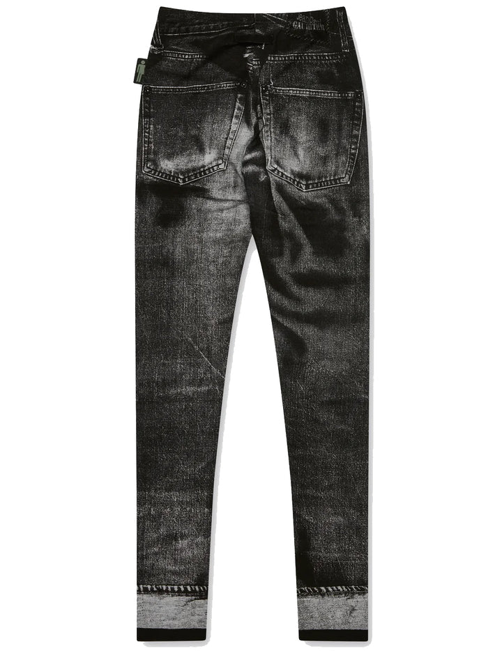 JEAN PAUL GAULTIER WOMEN JPG Flag Label Detail Leggings Black/Grey - MAISONDEFASHION.COM
