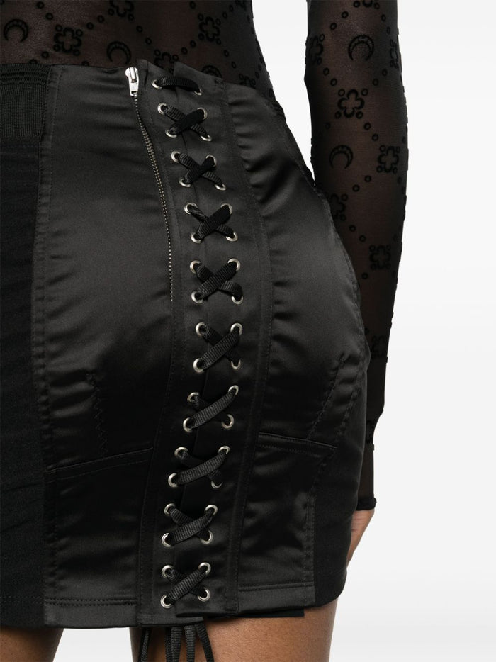 JEAN PAUL GAULTIER WOMEN Lace Up Mini Skirt Black - MAISONDEFASHION.COM
