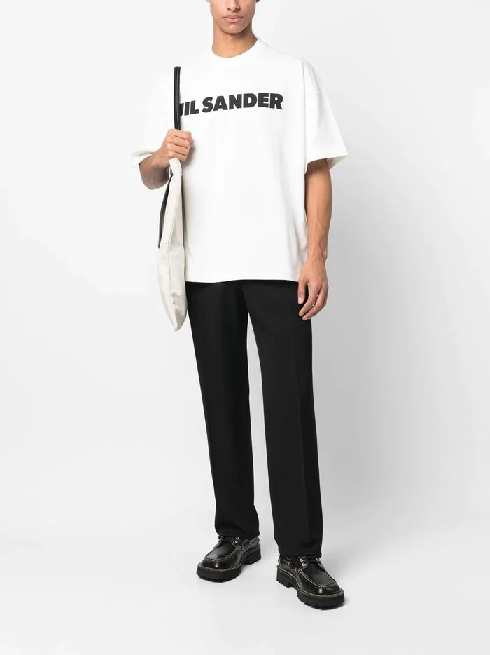 JIL SANDER Logo-print Cotton T-shirt off White - MAISONDEFASHION.COM