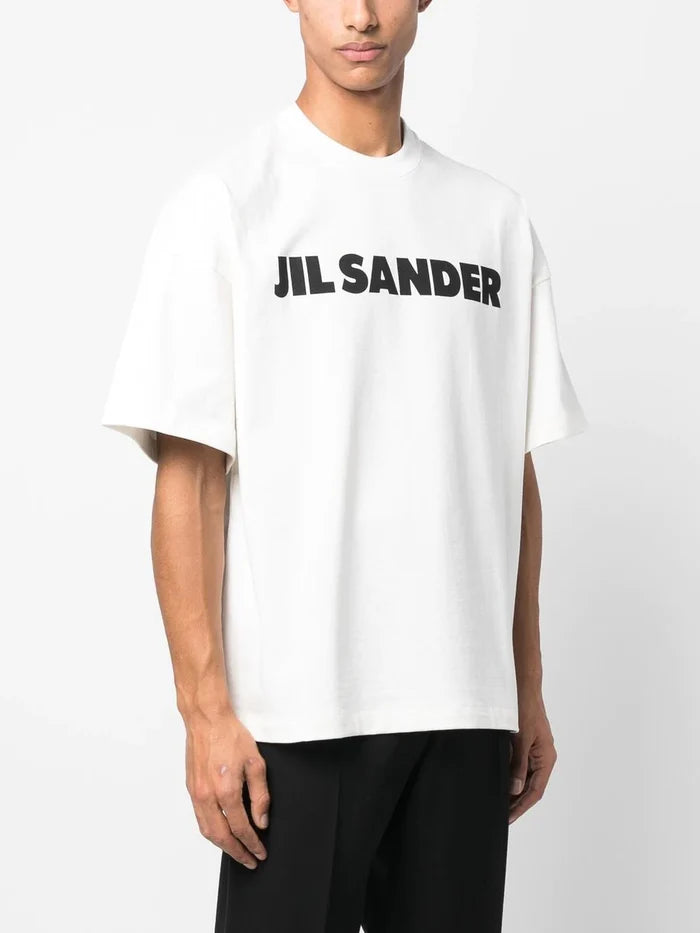JIL SANDER Logo-print Cotton T-shirt off White - MAISONDEFASHION.COM
