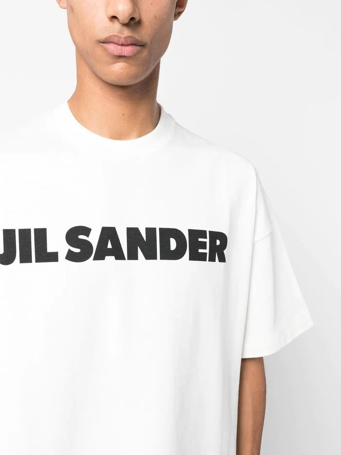 JIL SANDER Logo-print Cotton T-shirt off White - MAISONDEFASHION.COM