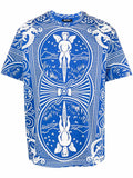 JUST DON Graphic Print T-Shirt Blue - MAISONDEFASHION.COM