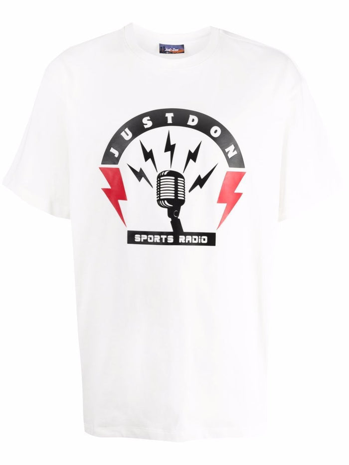 JUST DON Logo-print Short-sleeve T-shirt White - MAISONDEFASHION.COM