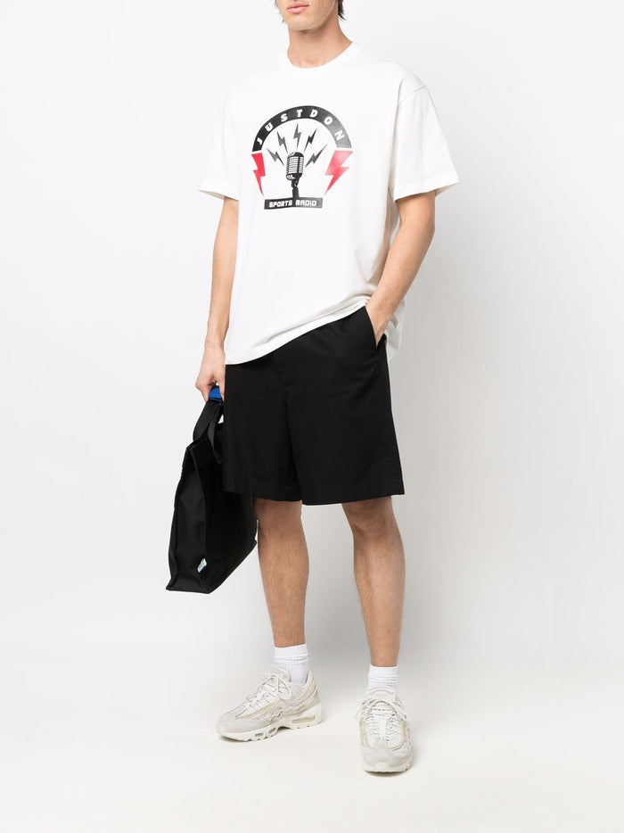 JUST DON Logo-print Short-sleeve T-shirt White - MAISONDEFASHION.COM