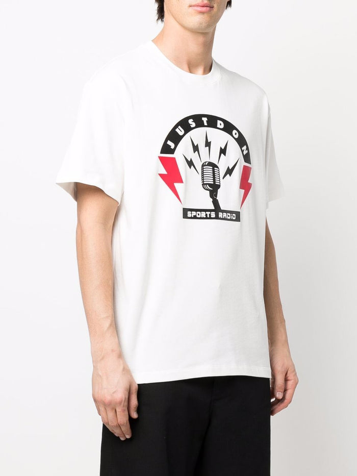 JUST DON Logo-print Short-sleeve T-shirt White - MAISONDEFASHION.COM