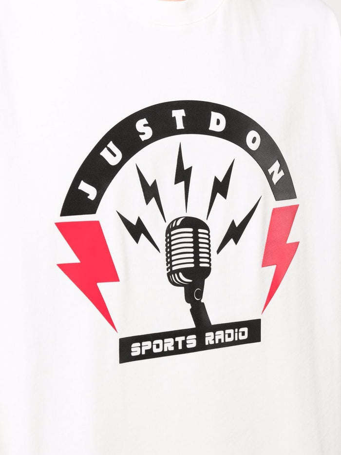 JUST DON Logo-print Short-sleeve T-shirt White - MAISONDEFASHION.COM