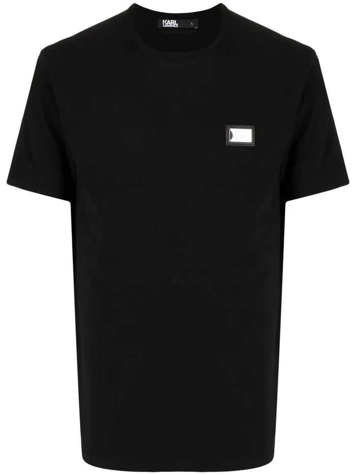 KARL LAGERFELD logo plaque T-shirt - MAISONDEFASHION.COM