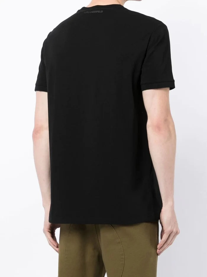 KARL LAGERFELD logo plaque T-shirt - MAISONDEFASHION.COM