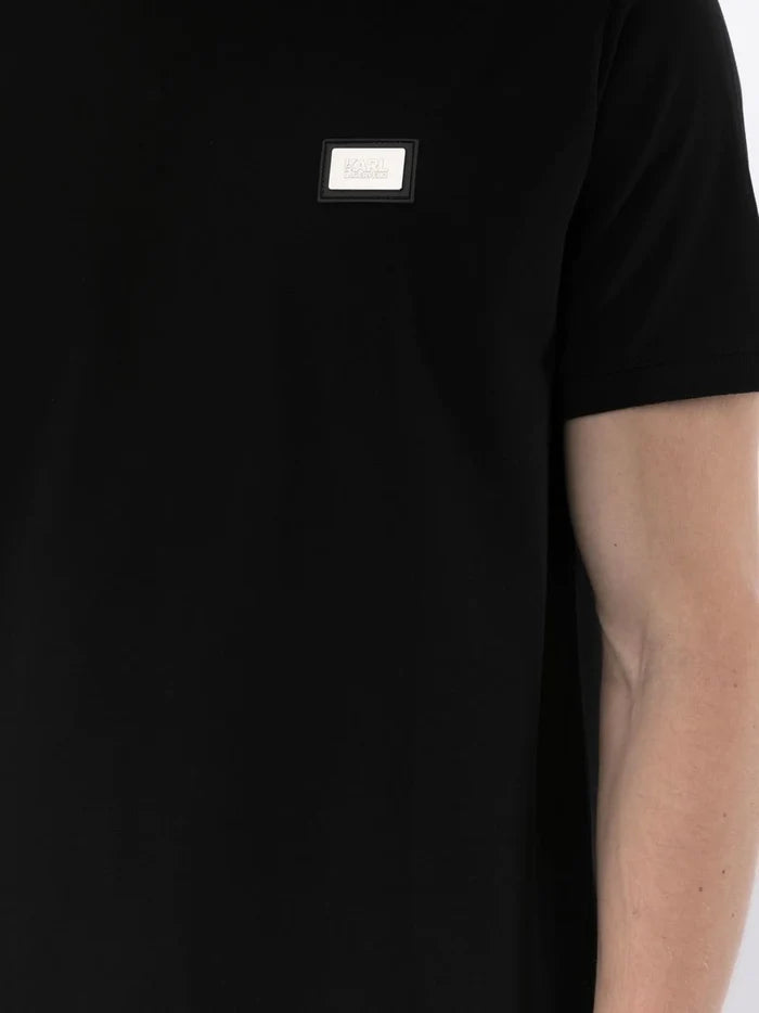 KARL LAGERFELD logo plaque T-shirt - MAISONDEFASHION.COM