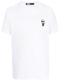 KARL LAGERFELD MEN Logo Patch Cotton T-Shirt White - MAISONDEFASHION.COM