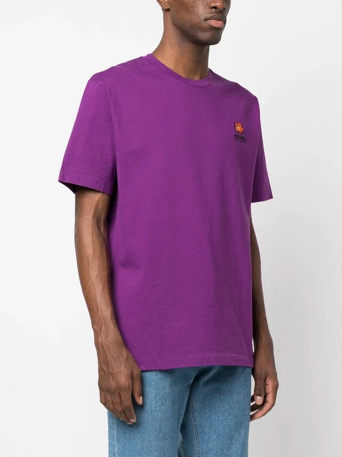 KENZO Boke Flower Embroidered T-Shirt Purple - MAISONDEFASHION.COM