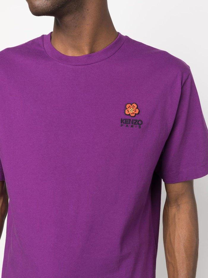 KENZO Boke Flower Embroidered T-Shirt Purple - MAISONDEFASHION.COM