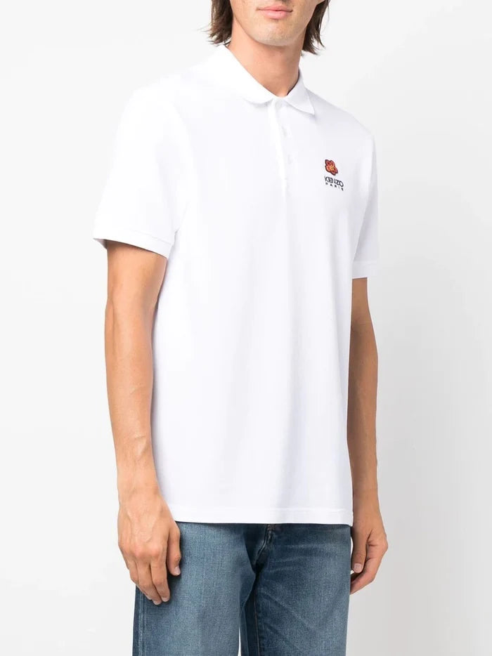 KENZO Boke Flower Polo Shirt White - MAISONDEFASHION.COM