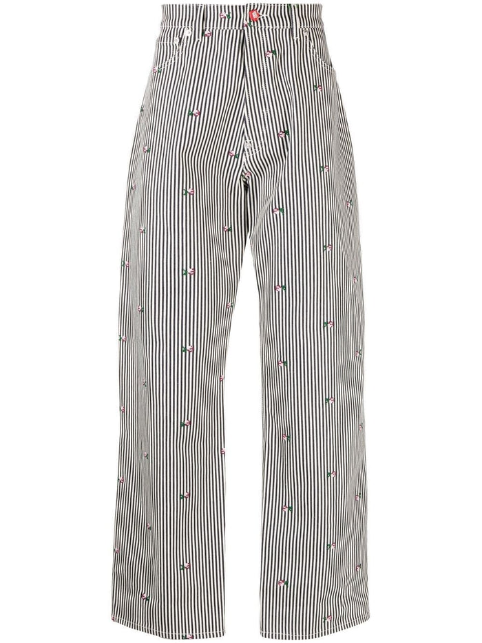 KENZO Suisen Relaxed Fit Jeans Rinse Blue Denim - MAISONDEFASHION.COM