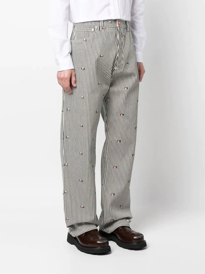 KENZO Suisen Relaxed Fit Jeans Rinse Blue Denim - MAISONDEFASHION.COM
