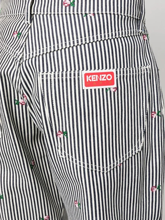 KENZO Suisen Relaxed Fit Jeans Rinse Blue Denim - MAISONDEFASHION.COM