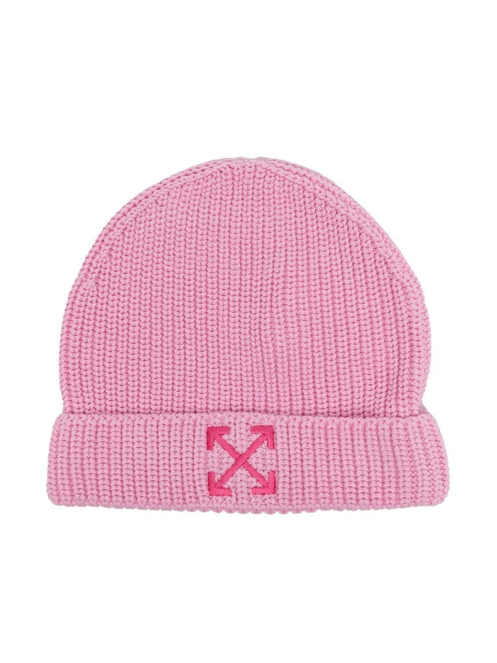 OFF-WHITE KIDS Arrow Logo Beanie Pink - MAISONDEFASHION.COM