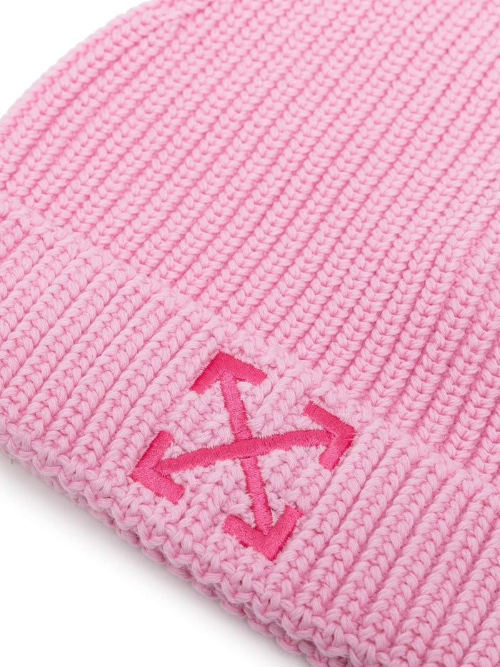 OFF-WHITE KIDS Arrow Logo Beanie Pink - MAISONDEFASHION.COM