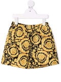 VERSACE KIDS Barocco print swim trunks Black/Yellow - MAISONDEFASHION.COM