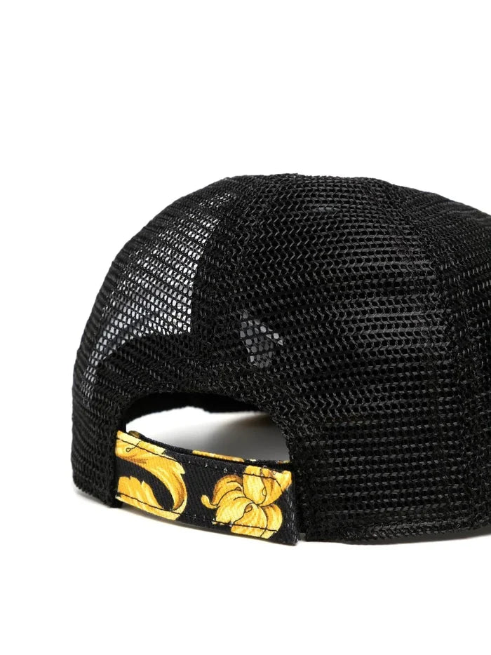 VERSACE KIDS Baroque Pattern-print Cap Yellow/Black - MAISONDEFASHION.COM