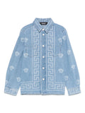 VERSACE KIDS Boys Banda Denim Shirt Blue - MAISONDEFASHION.COM