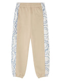 VERSACE KIDS Boys Barocco Panelled Sweatpants Beige - MAISONDEFASHION.COM