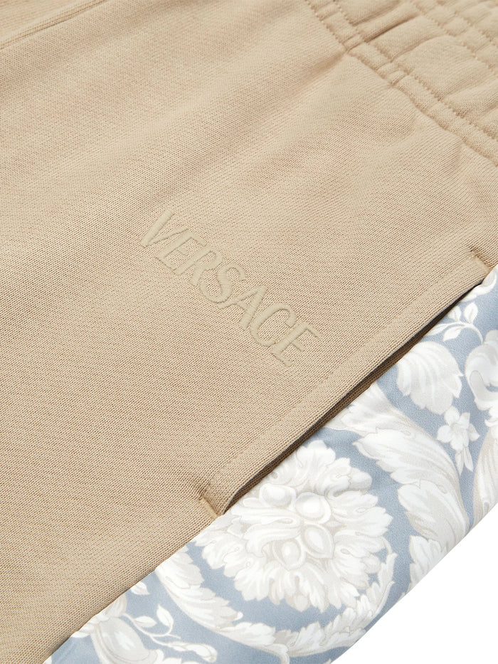 VERSACE KIDS Boys Barocco Panelled Sweatpants Beige - MAISONDEFASHION.COM