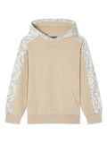 VERSACE KIDS Boys Barocco-print Panelled Hoodie Beige - MAISONDEFASHION.COM