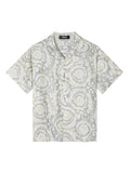 VERSACE KIDS Boys Barocco Silk Shirt Grey - MAISONDEFASHION.COM